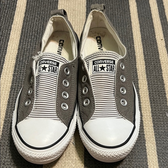 Converse Gray and White Slip-On Sneakers - Picture 1 of 8